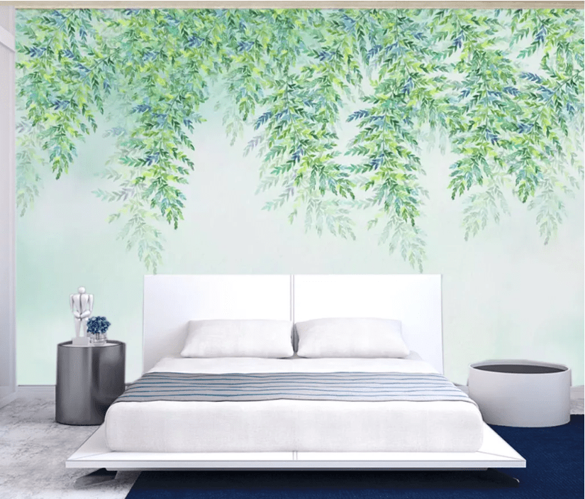 3D Green Leaf WC802 Wall Murals Wallpaper AJ Wallpaper 2