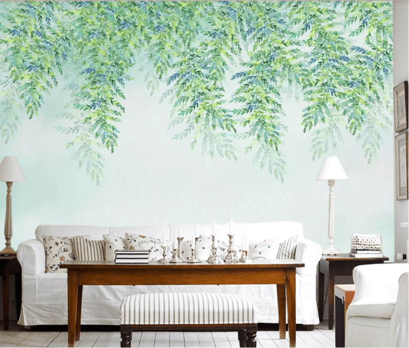 3D Green Leaf WC802 Wall Murals Wallpaper AJ Wallpaper 2