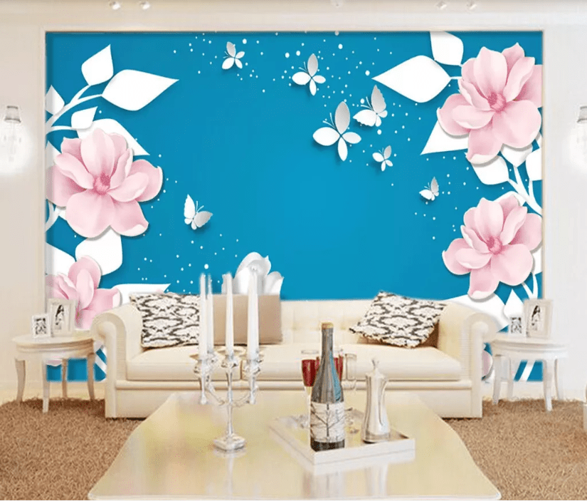 3D White Leaves WC800 Wall Murals Wallpaper AJ Wallpaper 2