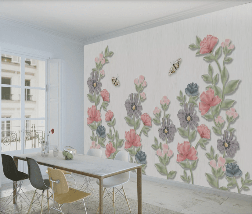 3D Plant Flower WC790 Wall Murals Wallpaper AJ Wallpaper 2