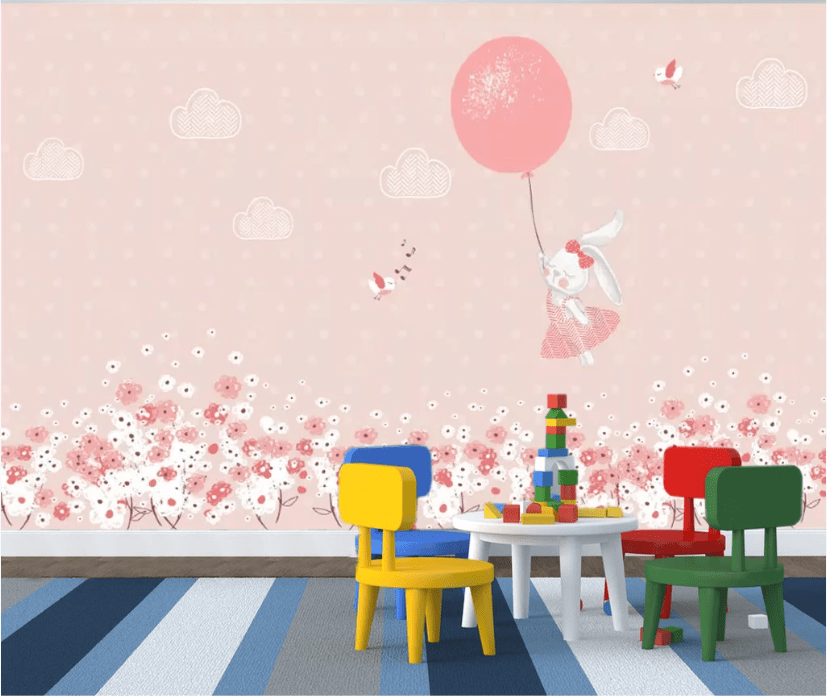 3D Balloon Bunny WC787 Wall Murals Wallpaper AJ Wallpaper 2