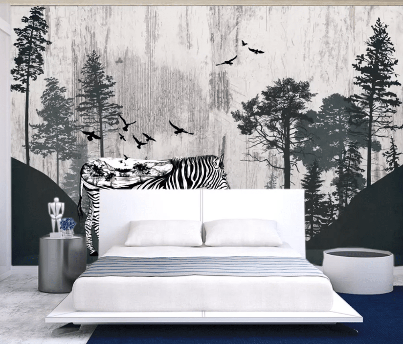 3D Black Eagle Grove WC757 Wall Murals Wallpaper AJ Wallpaper 2