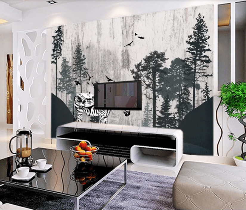3D Black Eagle Grove WC757 Wall Murals Wallpaper AJ Wallpaper 2