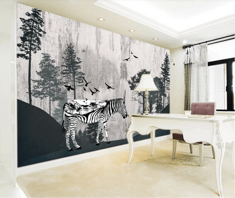 3D Black Eagle Grove WC757 Wall Murals Wallpaper AJ Wallpaper 2
