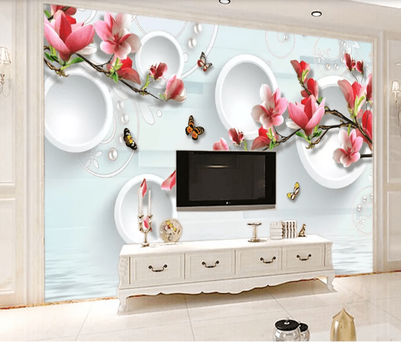3D Butterfly Petals WC755 Wall Murals Wallpaper AJ Wallpaper 2