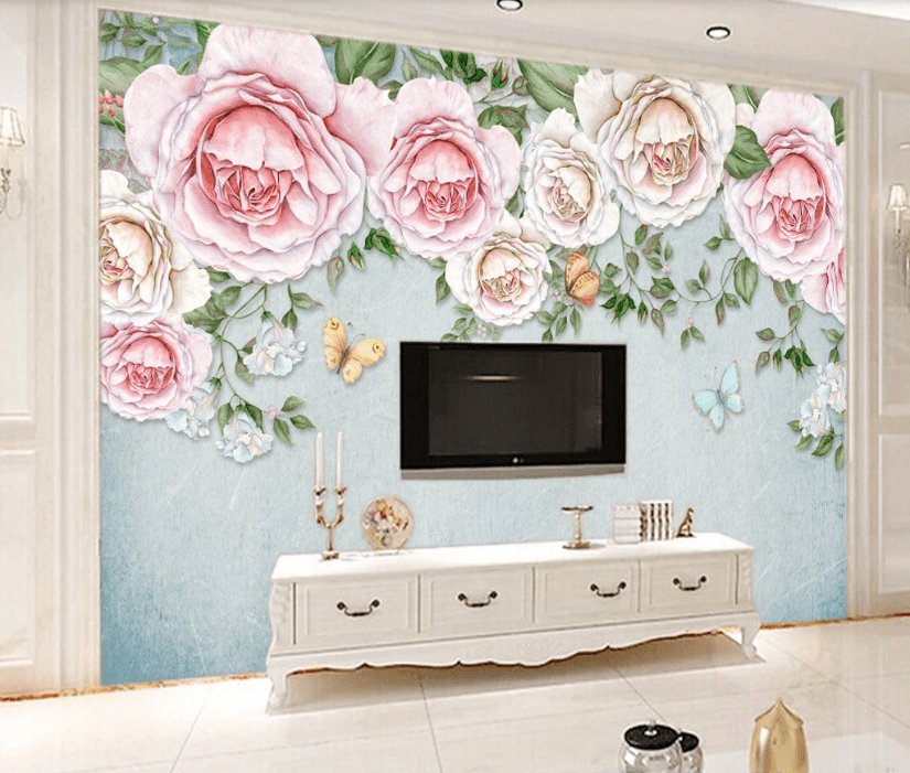 3D Peony Rose WC747 Wall Murals Wallpaper AJ Wallpaper 2