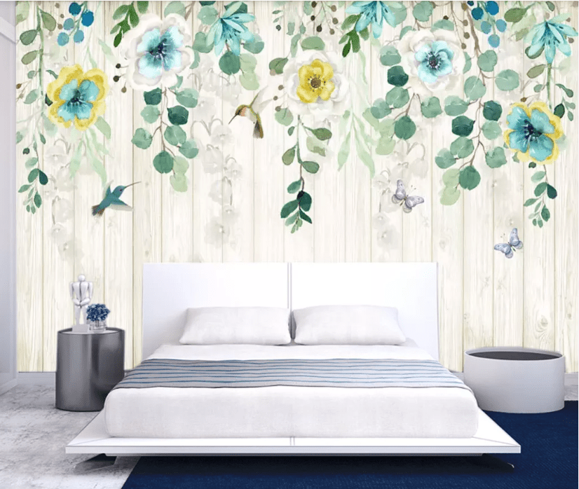 3D Vine Sparrow WC715 Wall Murals Wallpaper AJ Wallpaper 2