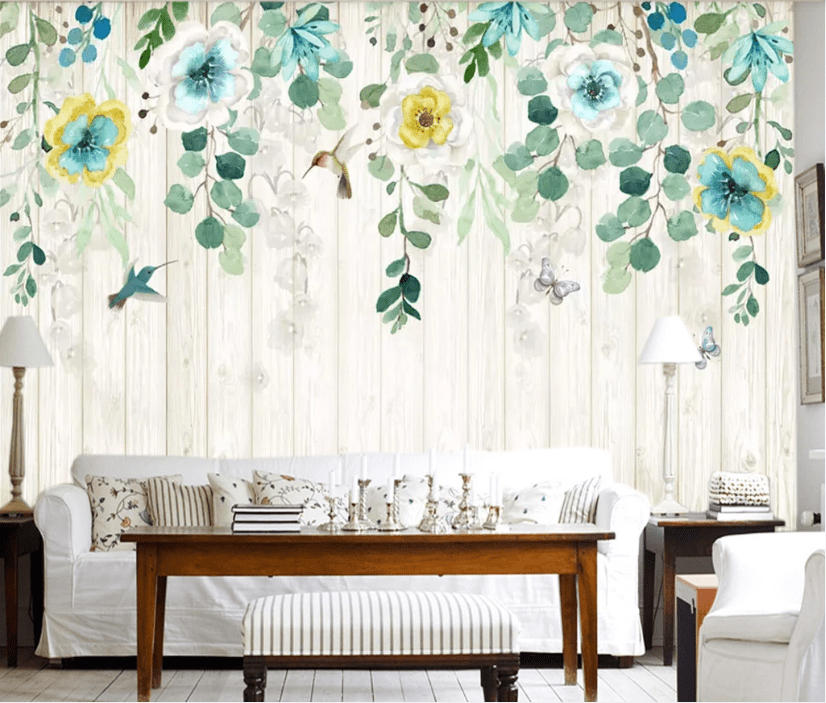 3D Vine Sparrow WC715 Wall Murals Wallpaper AJ Wallpaper 2