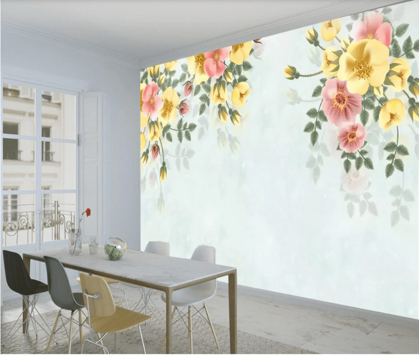 3D Colored Vine Roses WC705 Wall Murals Wallpaper AJ Wallpaper 2