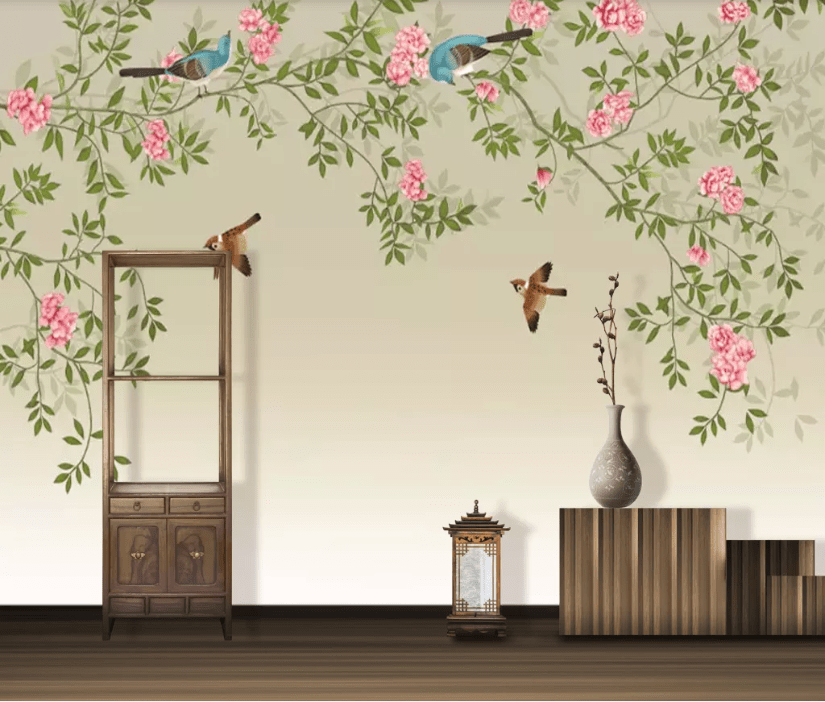 3D Magpie Leaf WC702 Wall Murals Wallpaper AJ Wallpaper 2