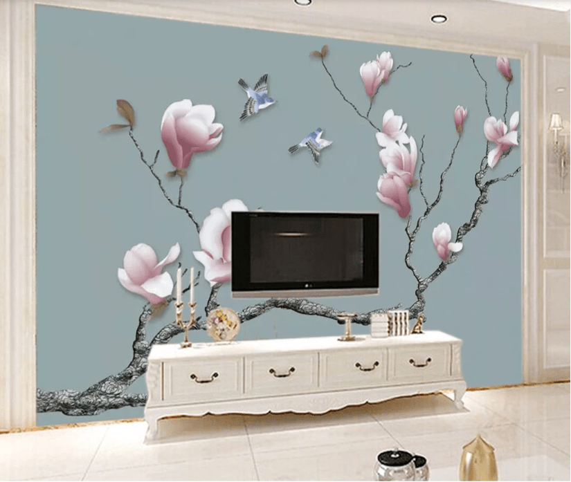 3D Blue Flying Bird WC664 Wall Murals Wallpaper AJ Wallpaper 2
