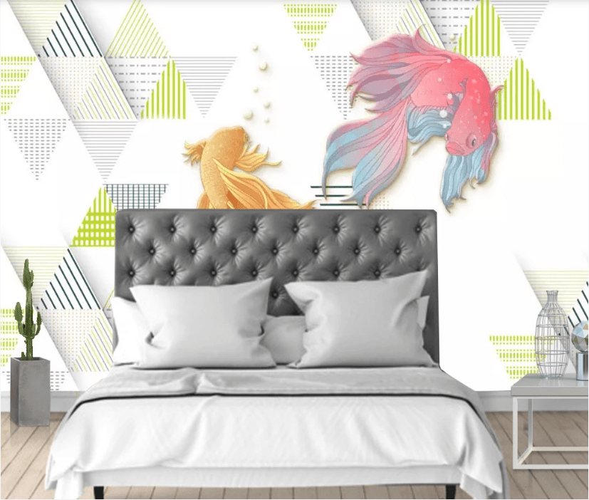 3D Goldfish Pattern WC630 Wall Murals Wallpaper AJ Wallpaper 2