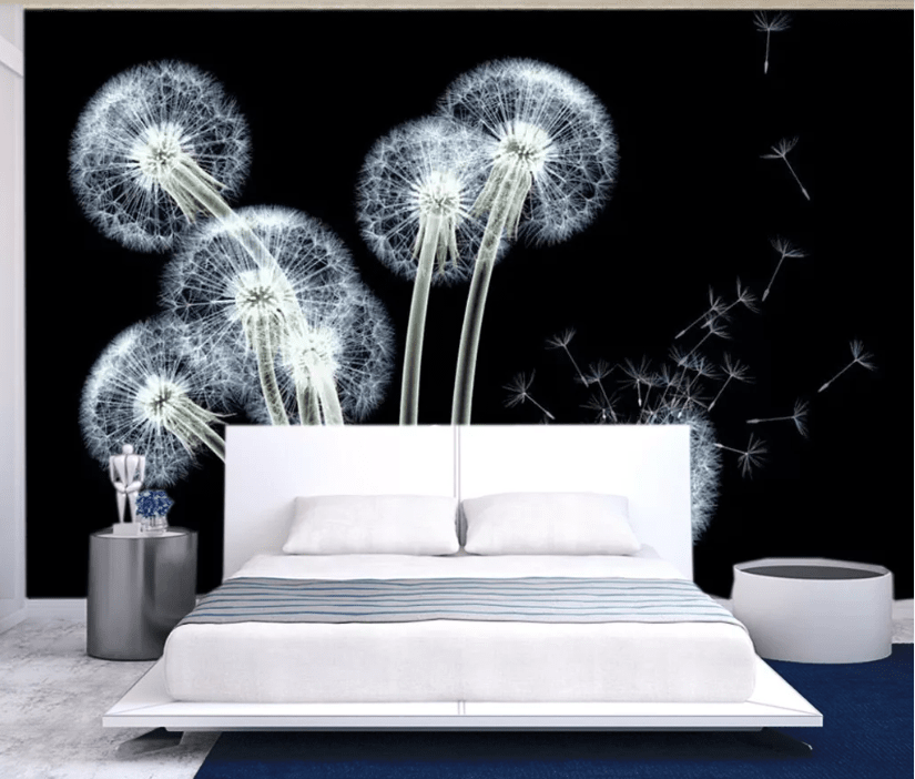 3D White Dandelion WC596 Wall Murals Wallpaper AJ Wallpaper 2