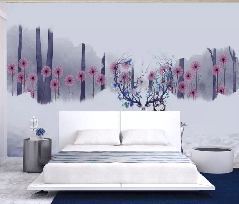 3D Purple Deer WC567 Wall Murals Wallpaper AJ Wallpaper 2