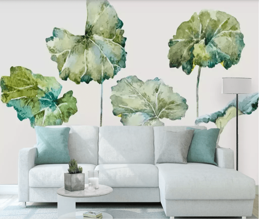 3D Lotus Leaf WC563 Wall Murals Wallpaper AJ Wallpaper 2