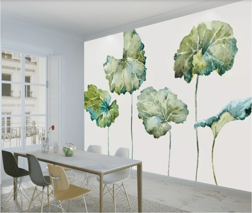 3D Lotus Leaf WC563 Wall Murals Wallpaper AJ Wallpaper 2