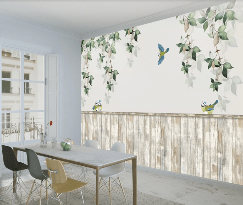 3D Vine Bird WC561 Wall Murals Wallpaper AJ Wallpaper 2