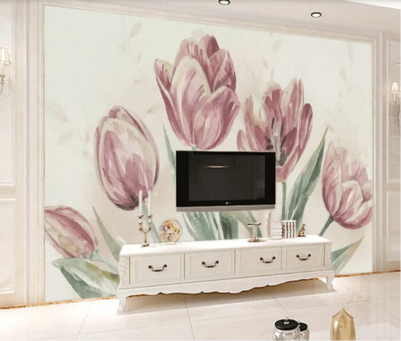 3D Red Lily WC554 Wall Murals Wallpaper AJ Wallpaper 2