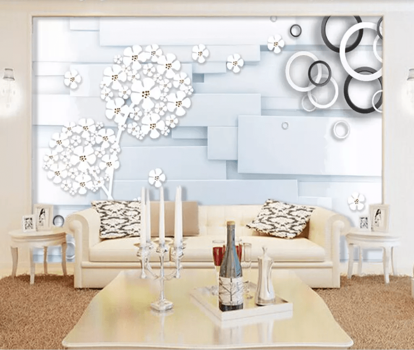 3D White Petals WC544 Wall Murals Wallpaper AJ Wallpaper 2