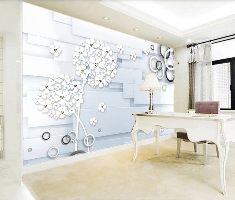 3D White Petals WC544 Wall Murals Wallpaper AJ Wallpaper 2