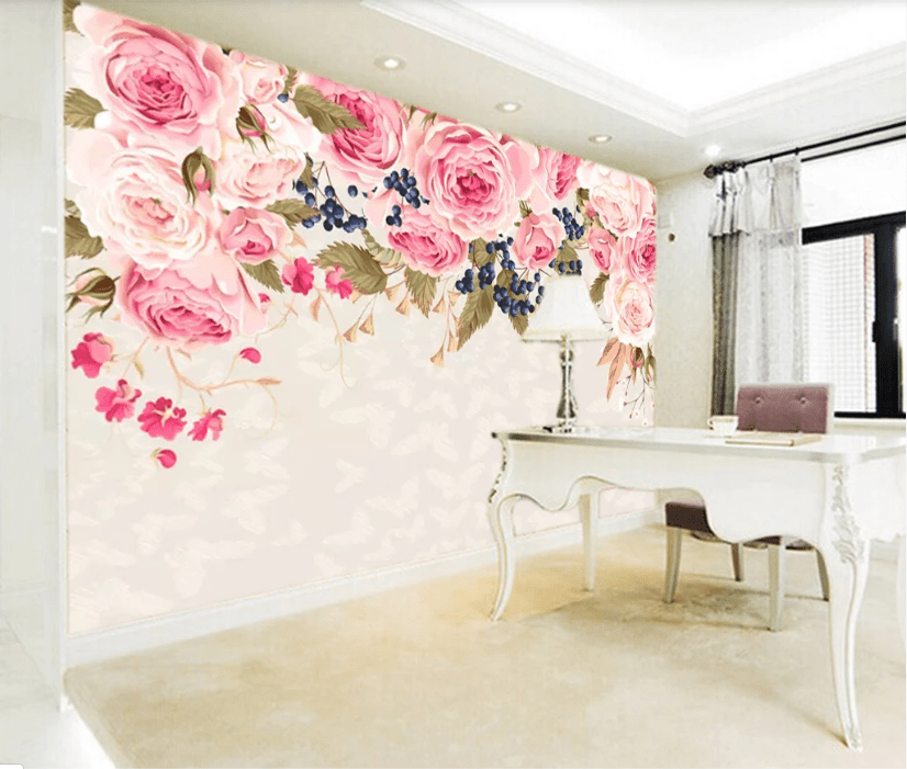 3D Blueberry Rose WC535 Wall Murals Wallpaper AJ Wallpaper 2