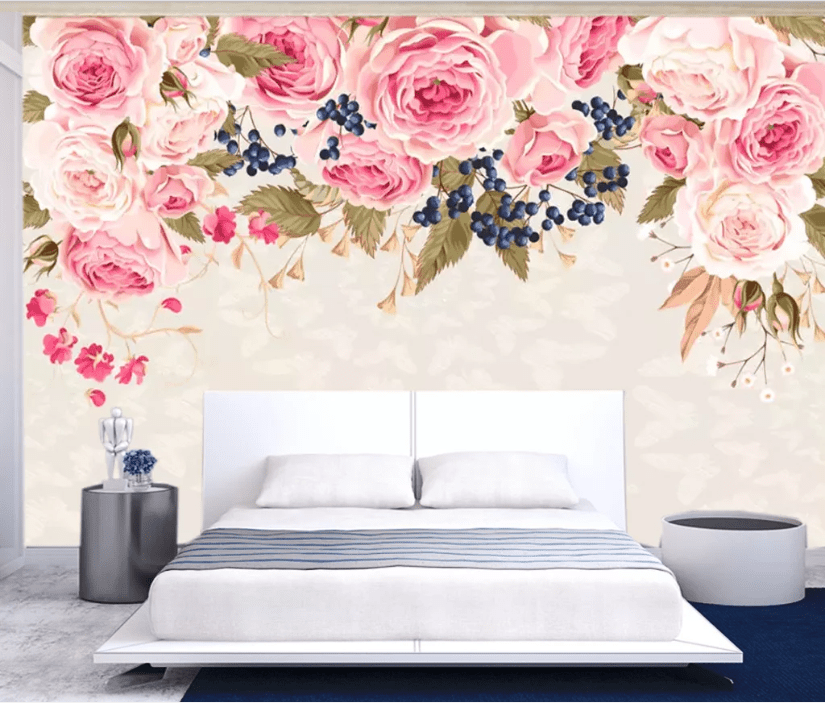 3D Blueberry Rose WC535 Wall Murals Wallpaper AJ Wallpaper 2