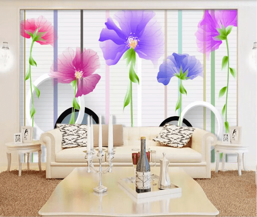3D Red Flower Vine WC513 Wall Murals Wallpaper AJ Wallpaper 2