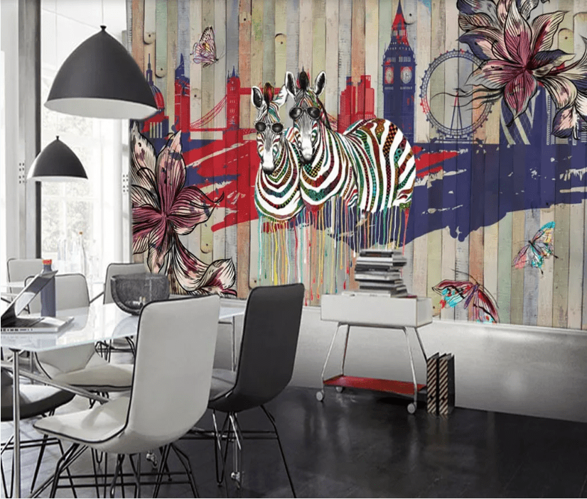 3D Zebra Sunglasses WC512 Wall Murals Wallpaper AJ Wallpaper 2