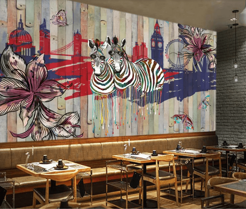 3D Zebra Sunglasses WC512 Wall Murals Wallpaper AJ Wallpaper 2