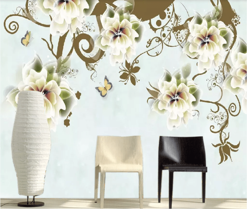 3D Green Flower WC511 Wall Murals Wallpaper AJ Wallpaper 2
