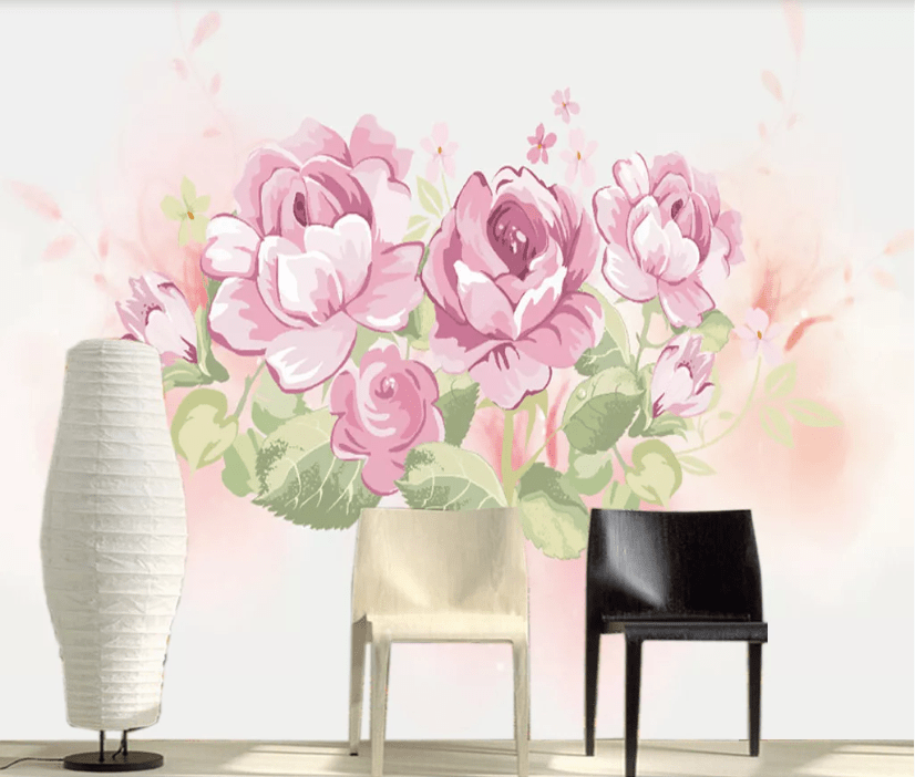 3D Red Peony WC507 Wall Murals Wallpaper AJ Wallpaper 2