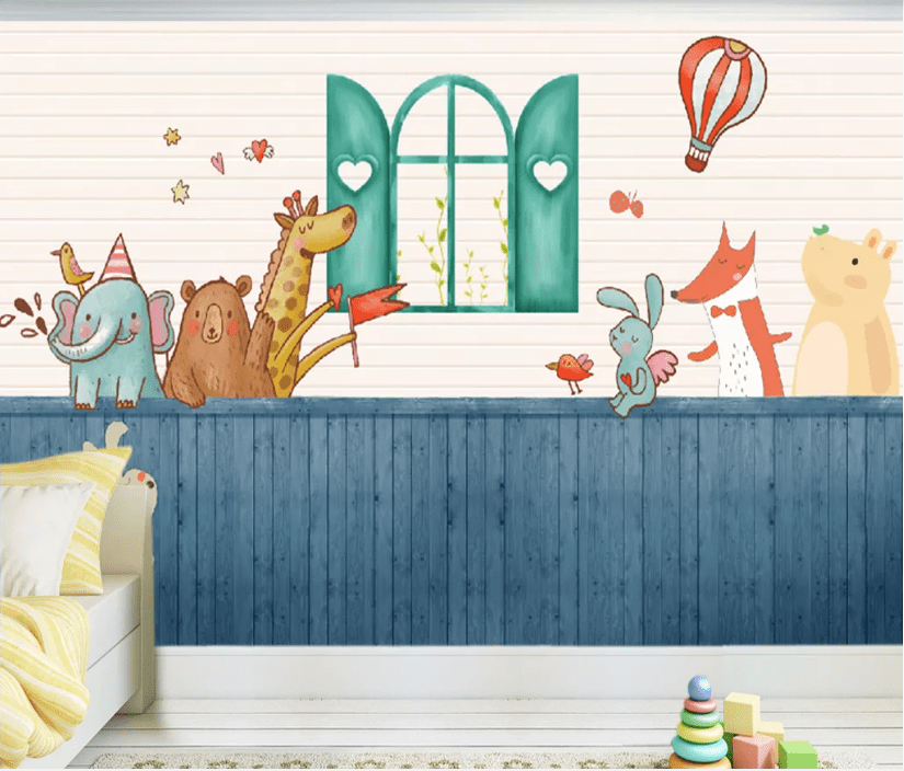 3D Giraffe Rabbit Fox WC494 Wall Murals Wallpaper AJ Wallpaper 2