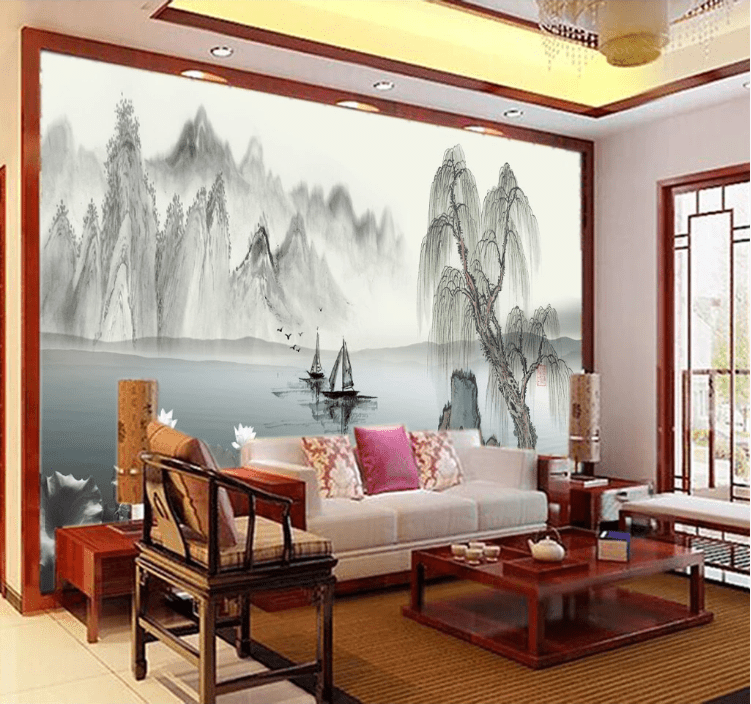 3D Willow Lake WC482 Wall Murals Wallpaper AJ Wallpaper 2