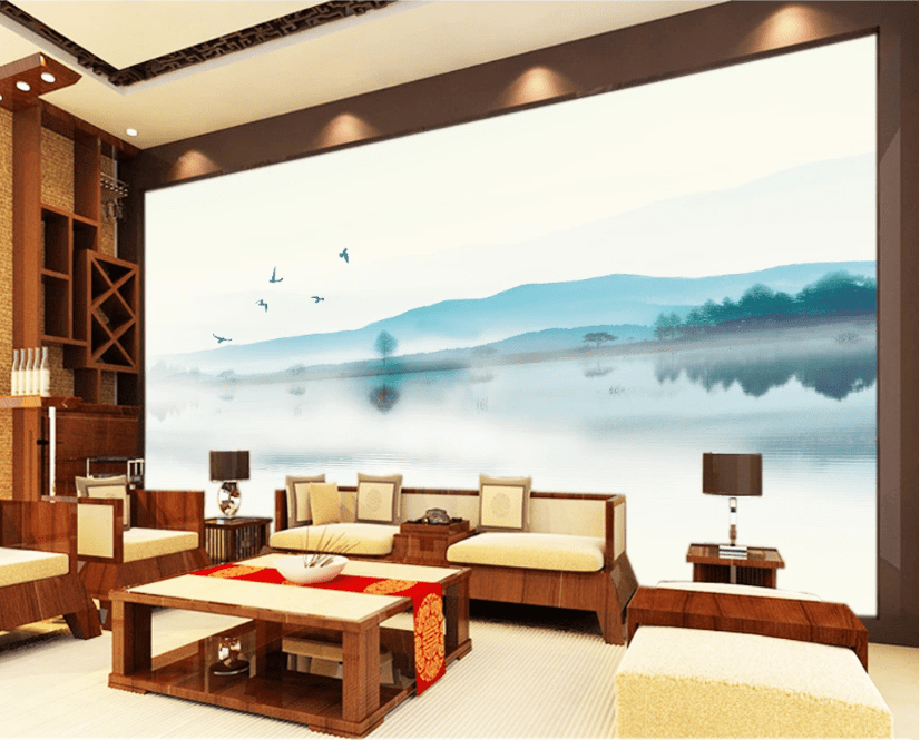 3D Misty Lake WC465 Wall Murals Wallpaper AJ Wallpaper 2