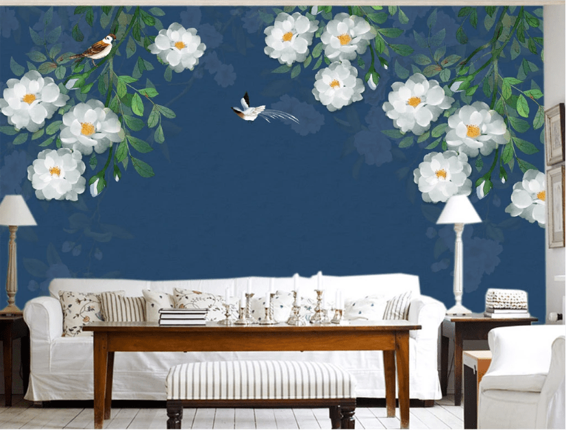 3D Magpie Flower WC368 Wall Murals Wallpaper AJ Wallpaper 2