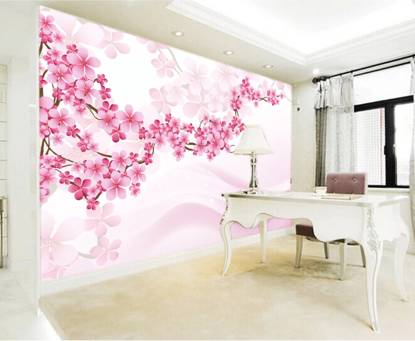 3D Plum Petals WC363 Wall Murals Wallpaper AJ Wallpaper 2