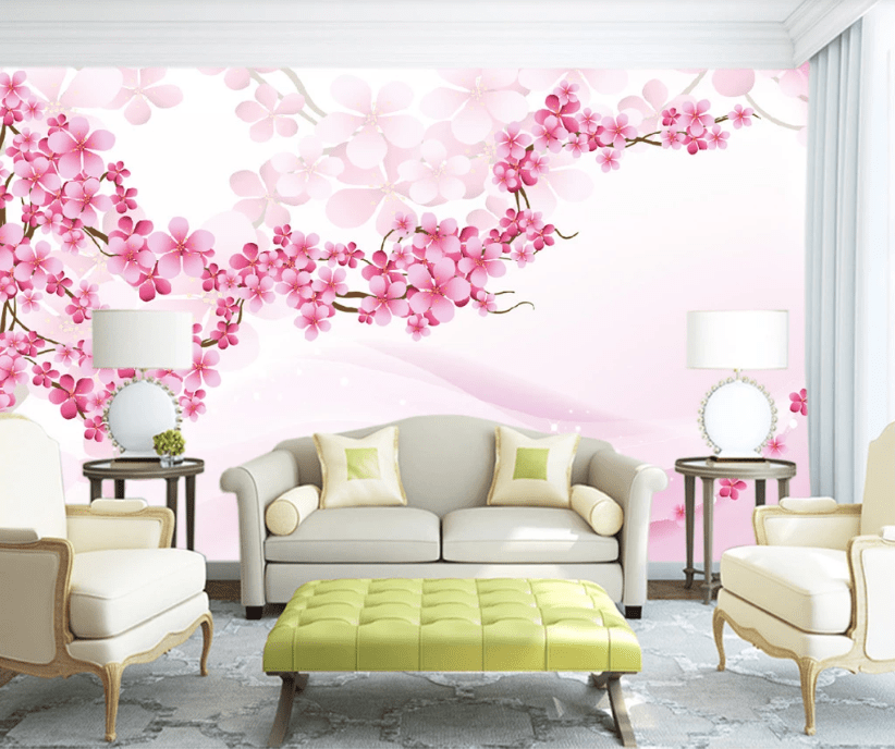 3D Plum Petals WC363 Wall Murals Wallpaper AJ Wallpaper 2