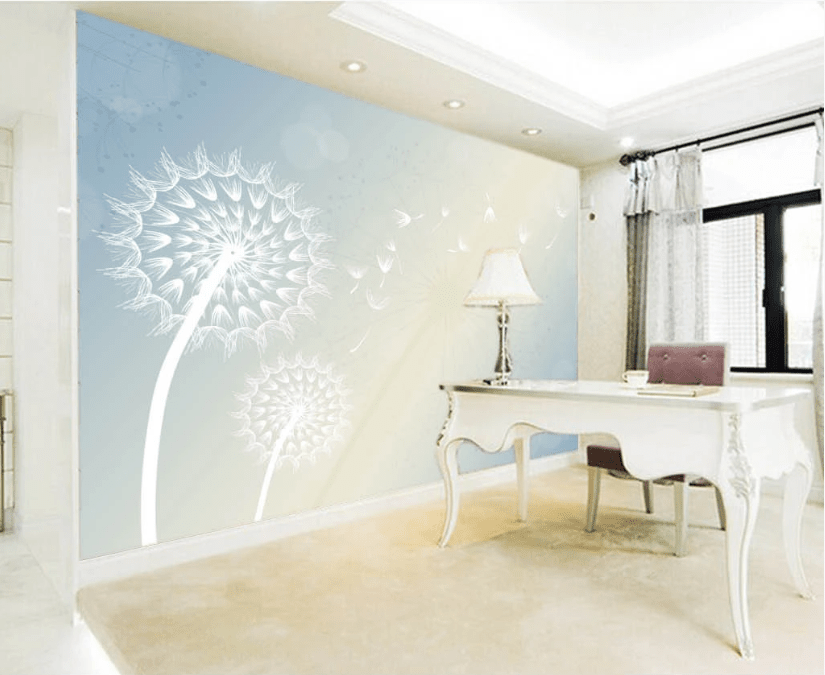 3D White Dandelion WC338 Wall Murals Wallpaper AJ Wallpaper 2