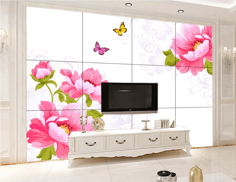 3D Peony Butterfly WC328 Wall Murals Wallpaper AJ Wallpaper 2