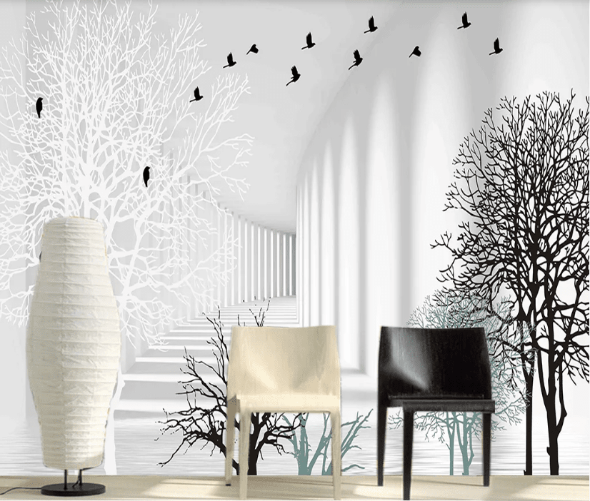 3D Black Dead Tree WC309 Wall Murals Wallpaper AJ Wallpaper 2