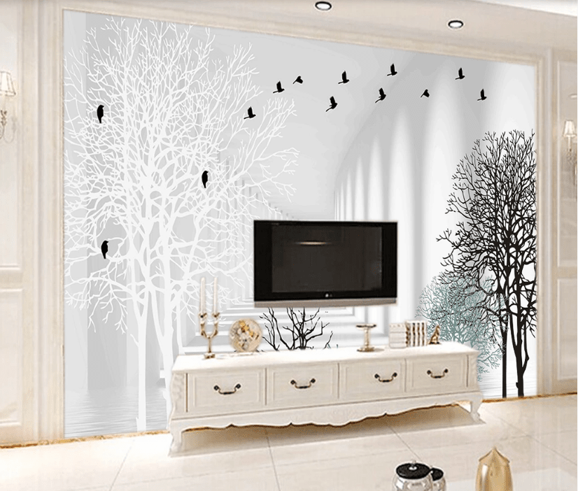 3D Black Dead Tree WC309 Wall Murals Wallpaper AJ Wallpaper 2
