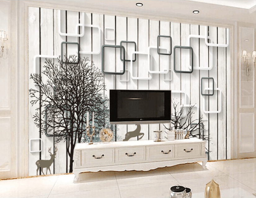 3D Black Tree WC303 Wall Murals Wallpaper AJ Wallpaper 2