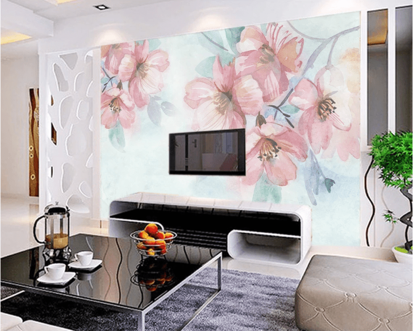 3D Red Floral Pattern WC299 Wall Murals Wallpaper AJ Wallpaper 2
