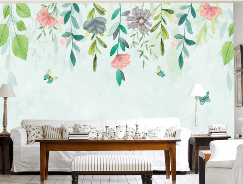 3D Butterfly Vine WC287 Wall Murals Wallpaper AJ Wallpaper 2