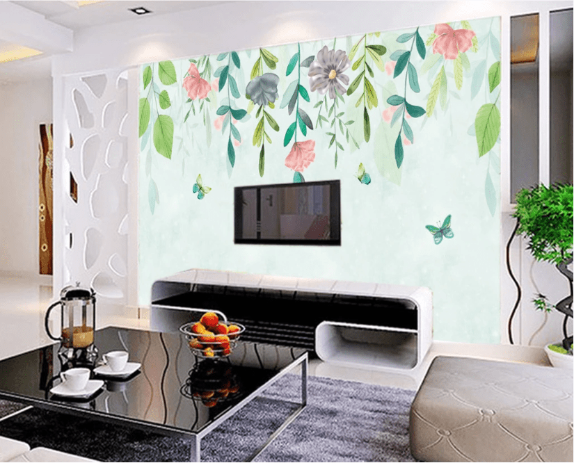 3D Butterfly Vine WC287 Wall Murals Wallpaper AJ Wallpaper 2