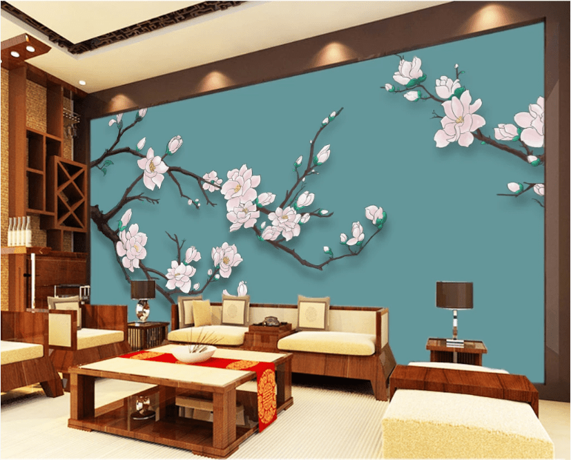3D Red Plum Painting WC286 Wall Murals Wallpaper AJ Wallpaper 2