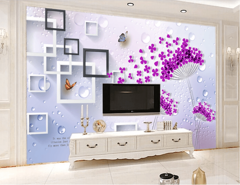 3D Petal Butterfly WC277 Wall Murals Wallpaper AJ Wallpaper 2