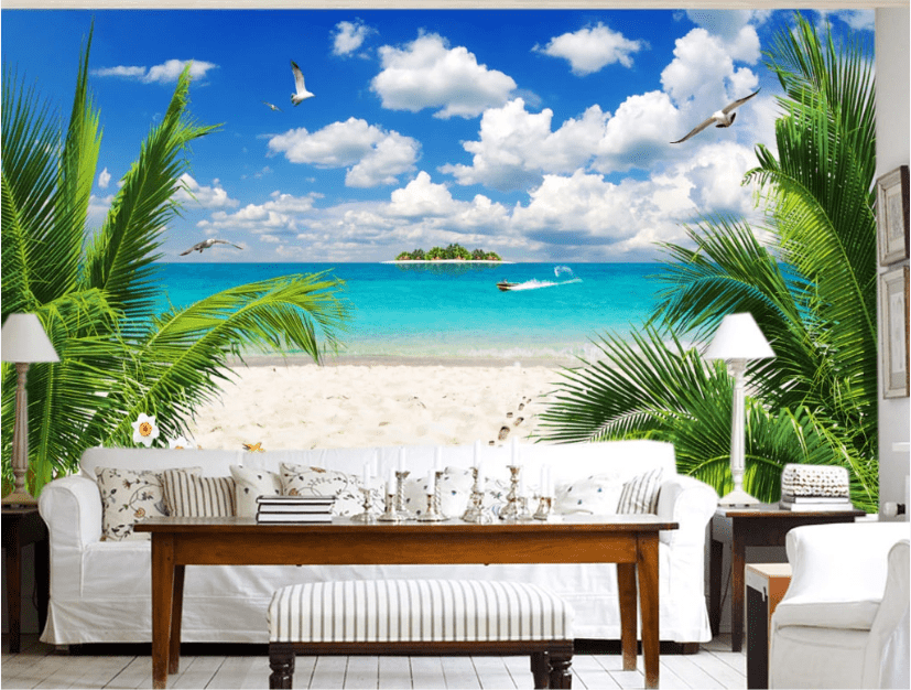 3D Seagull Island WC276 Wall Murals Wallpaper AJ Wallpaper 2