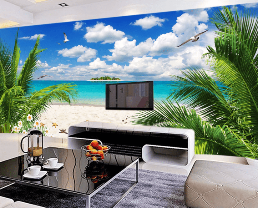 3D Seagull Island WC276 Wall Murals Wallpaper AJ Wallpaper 2