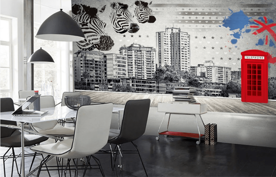 3D Zebra Phone Booth WC256 Wall Murals Wallpaper AJ Wallpaper 2
